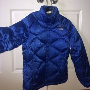Royal blue north face down jacket